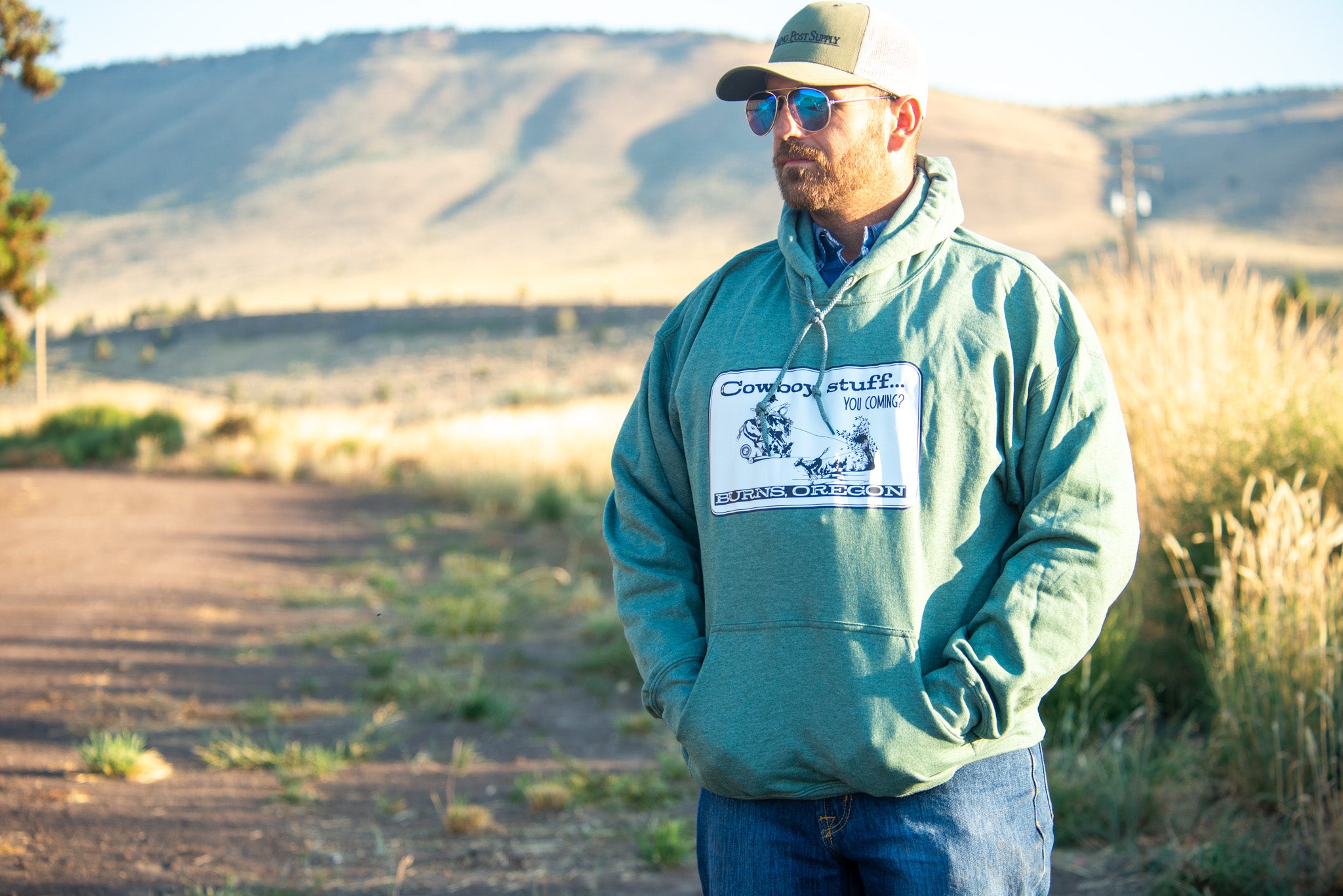 Hitching Post Supply Cowboy Stuff Hoodie Medium / Sagebrush